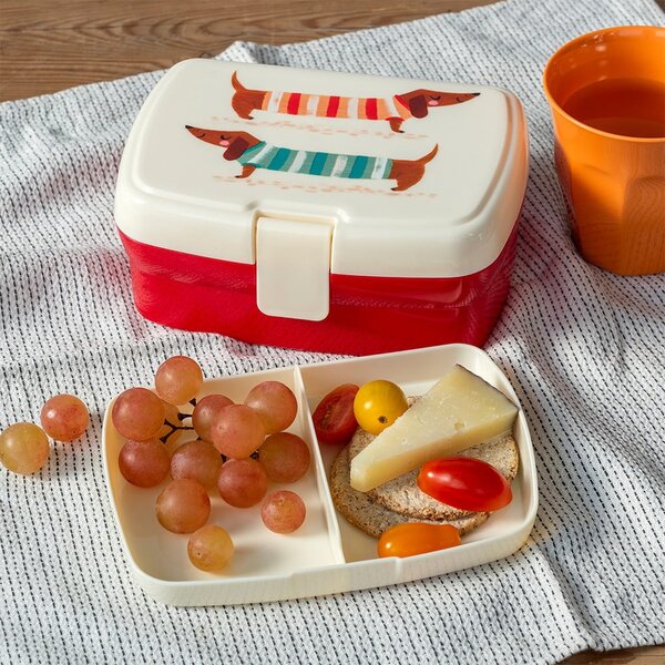 Portapranzo per bambini rosso/color crema Sausage Dog – Rex London
