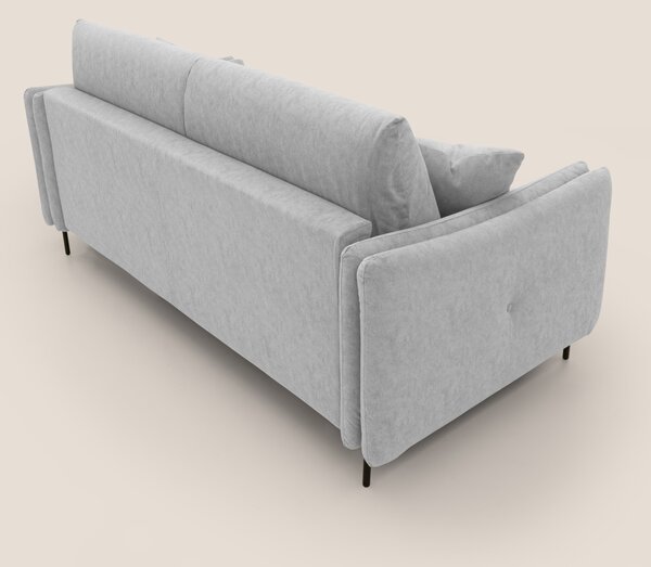 Gregory Divano letto con materasso h18 cm in microfibra effetto vellut