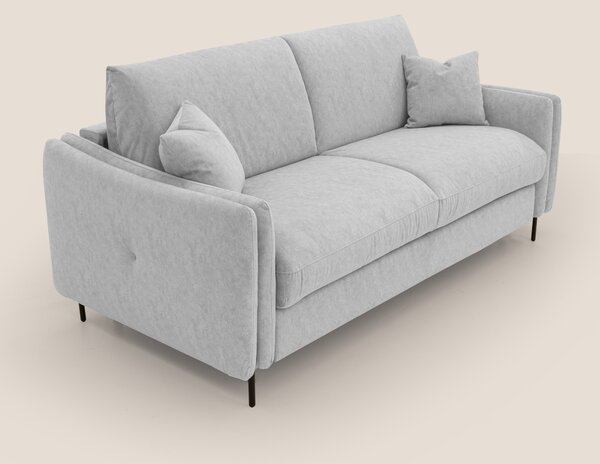 Gregory Divano letto con materasso h18 cm in microfibra effetto vellut