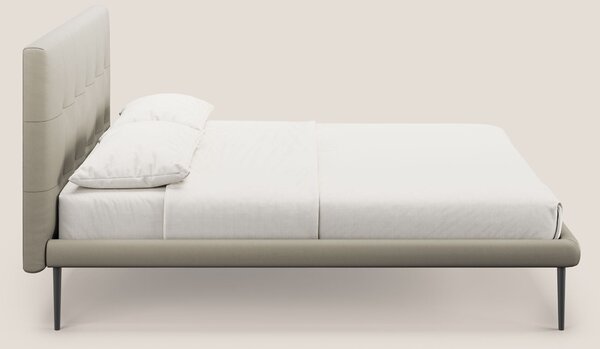 Midori letto imbottito trapuntato in ecopelle con piedini alti T04 tor