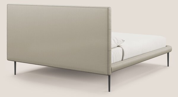 Midori letto imbottito trapuntato in ecopelle con piedini alti T04 tor