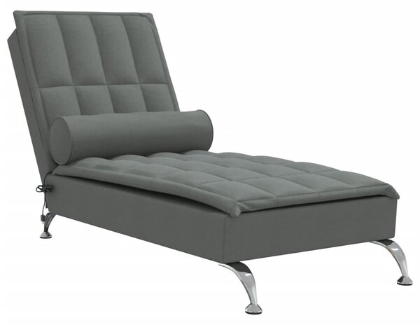 Chaise longue da massaggio con cuscino Tessuto grigio scuro