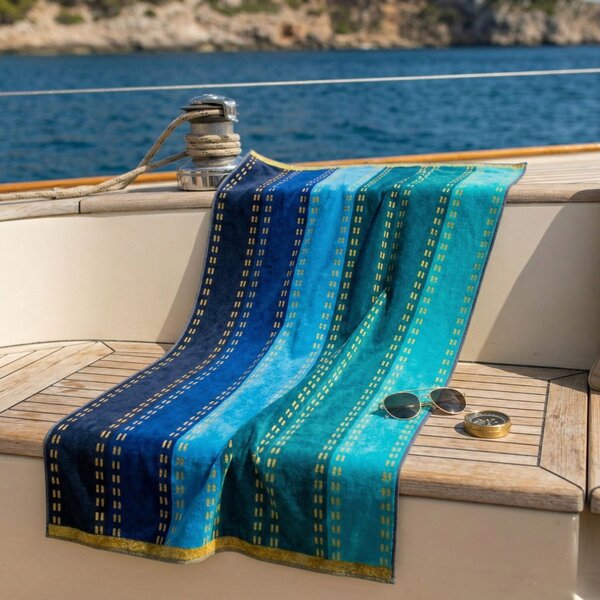 Telo Mare 95X180 Ibiza BLU Spugna Caleffi