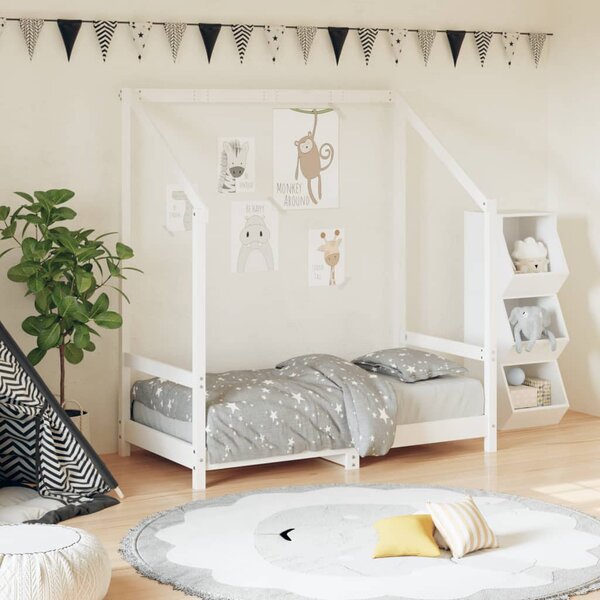 Childhome Struttura Letto con Tetto + 2 Sponde - Legno Bianco - 70x140 cm  unisex (bambini)