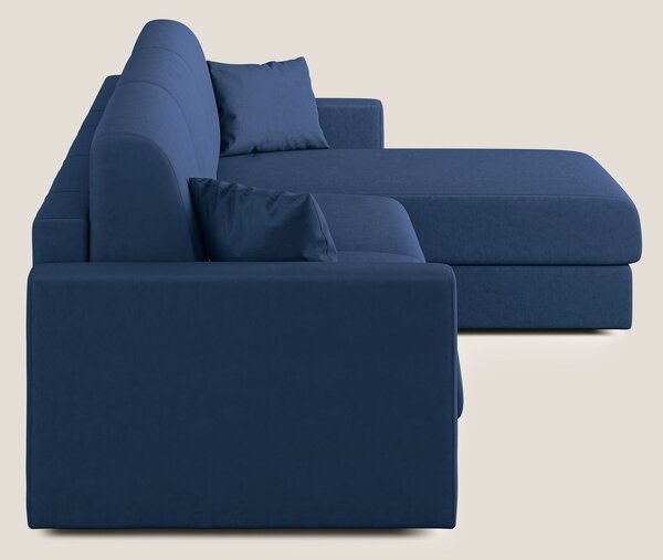 Chris Divano letto angolare con penisola in microfibra smacchiabile T1