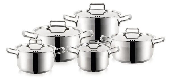 Set di pentole in acciaio inox da 10 pezzi Anett - Orion