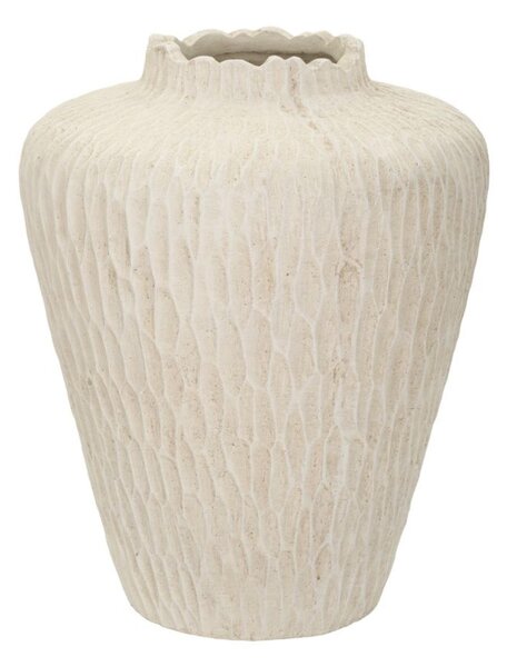 Vaso Forma Rotonda, SHADE, Dimensioni � 32x h 40 cm Foro 12 cm in texture scanalata Colore naturale Crema