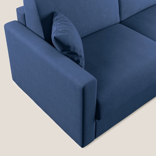 Chris Divano letto angolare con penisola in microfibra smacchiabile T1