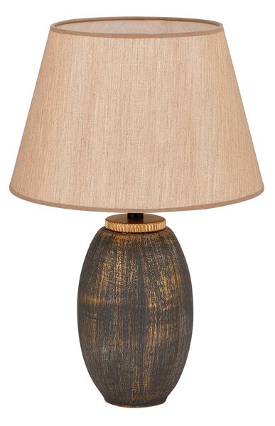 Lampada da tavolo grigia/beige con paralume in tessuto (altezza totale 46 cm) Yakamoz – Opviq lights