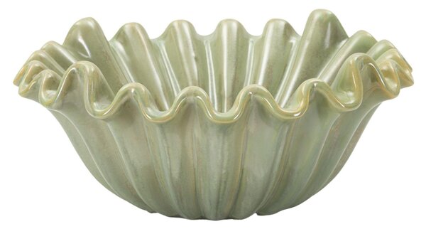 Svuotatasche, in ceramica, piatto decorativo ispirato alla forma naturale dei coralli Dimensioni 33xh 13 cm - 3 0 kg, colore verde marino