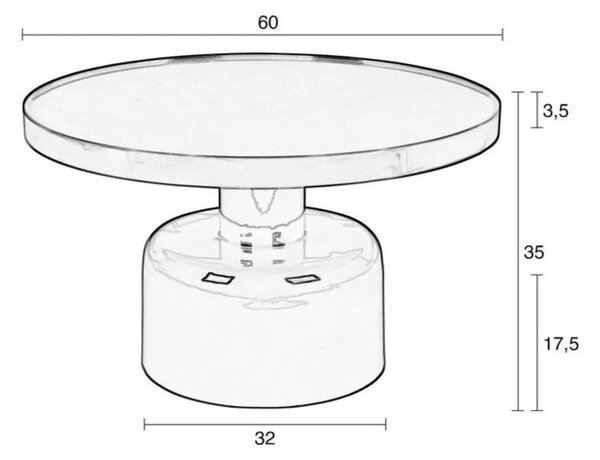 Tavolino rotondo in metallo ø 60 cm Glam – Zuiver