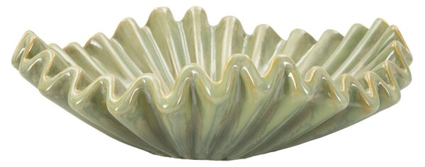 Svuotatasche, in ceramica, piatto decorativo ispirato alla forma naturale dei coralli Dimensioni 40xh 13 cm -4,9 kg, colore verde marino