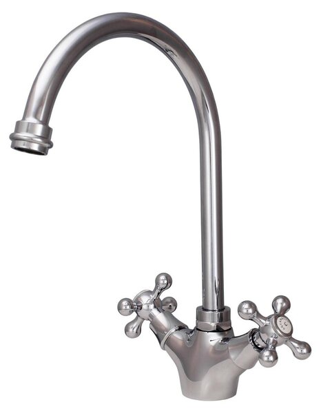 Aquanello Heritage Ascot Cucina classica Rubinetto da cucina in stile retrò Cromo con bocca rotonda CR-4003-HA