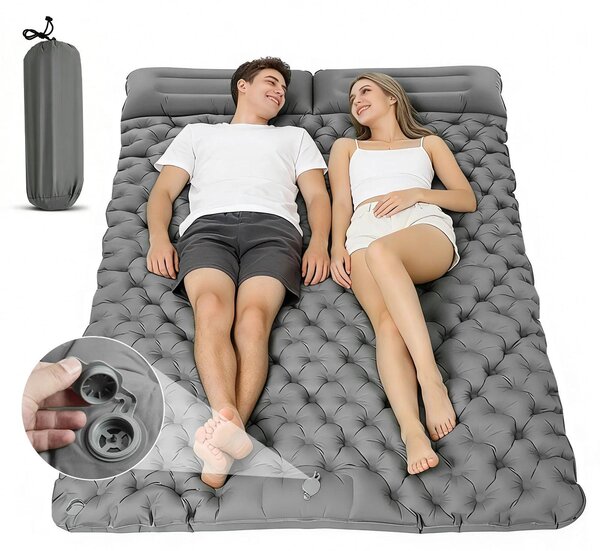 Materasso gonfiabile, design ultraleggero, facile da ripiegare, grigio scuro