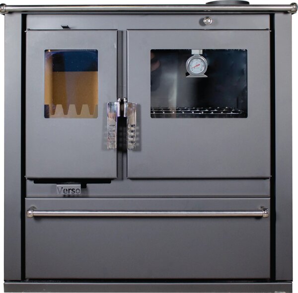 Stufa a legna CS Plus Black, efficienza energetica A+ 82,20%, 7,7 kW, 830 x 500 x 860 mm