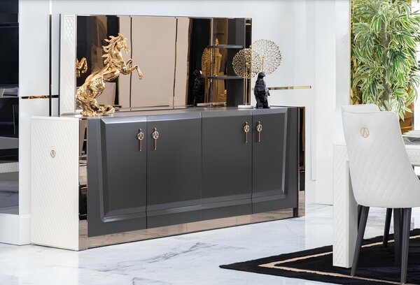 Furniture Group New Set 2pc. Cassettiera Specchio Cassettiera Luxury Shelf Console