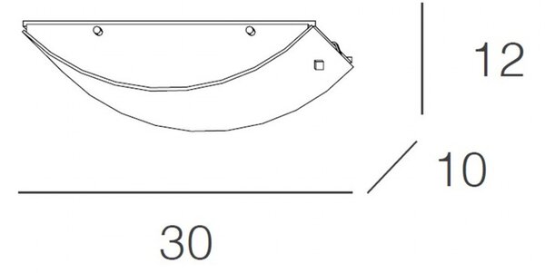 Applique Contemporanea Linear Mad Metallo E Vetro Bianco 1 Luce E27 30Cm