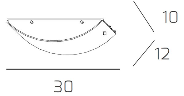 Applique Contemporanea Linear Metallo E Vetro Bianco 1 Luce E27 30Cm