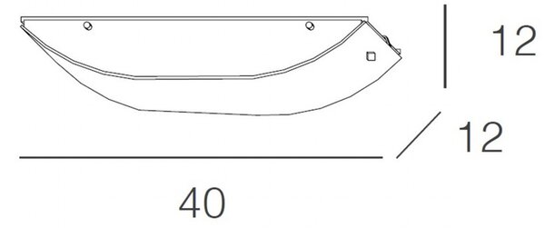Applique Contemporanea Linear Mad Metallo E Vetro Bianco 2 Luci E27 40Cm