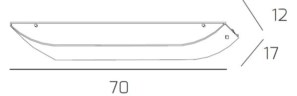 Applique Contemporanea Linear Metallo E Vetro Bianco 3 Luci E27 70Cm