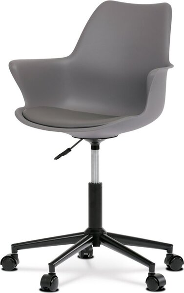 Sedia da ufficio, scocca in plastica color cappuccino, croce in metallo Grigio
