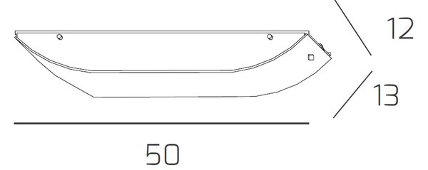 Applique Contemporanea Linear Metallo E Vetro Bianco 2 Luci E27 50Cm