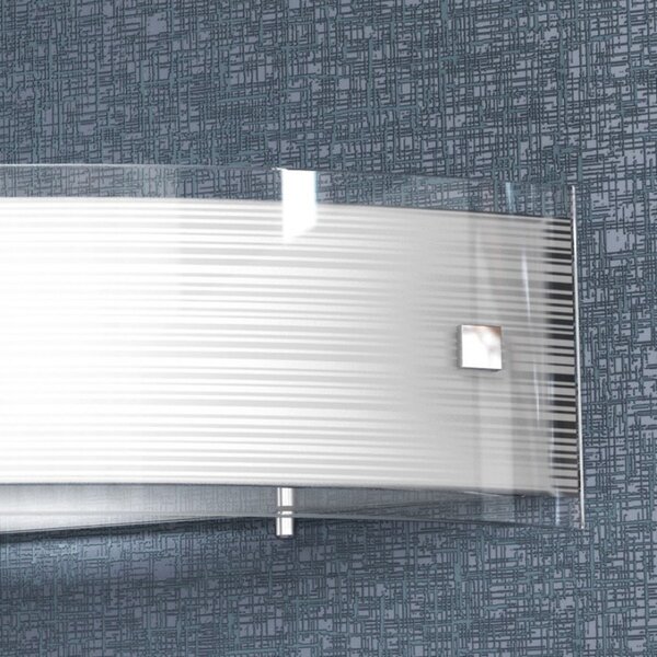 Applique Contemporanea Linear Mad Metallo E Vetro Bianco 2 Luci E27 50Cm
