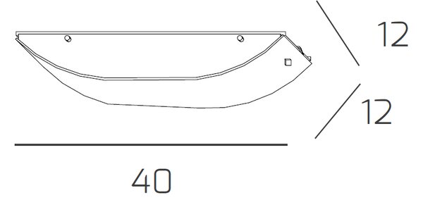 Applique Contemporanea Linear Metallo E Vetro Bianco 2 Luci E27 40Cm