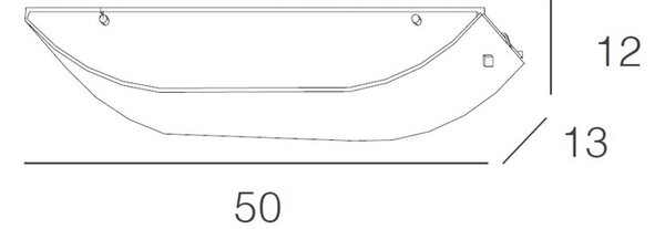 Applique Contemporanea Linear Mad Metallo E Vetro Bianco 2 Luci E27 50Cm