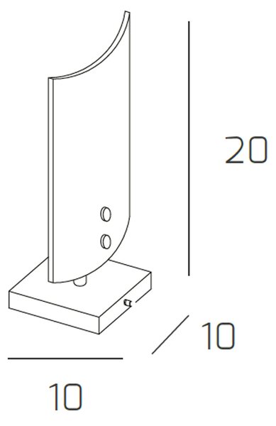 Abatjour Contemporaneo Linear Metallo E Vetro Bianco 1 Luce G9