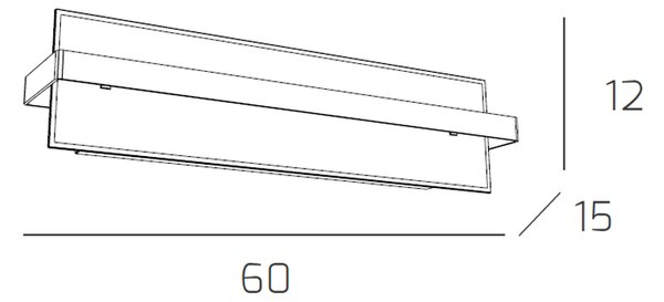 Applique Moderna Cross Metallo E Vetro Bianco 2 Luci E27 60Cm