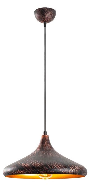 Lampadario nero/color rame con paralume in metallo ø 34 cm Barek – Opviq lights
