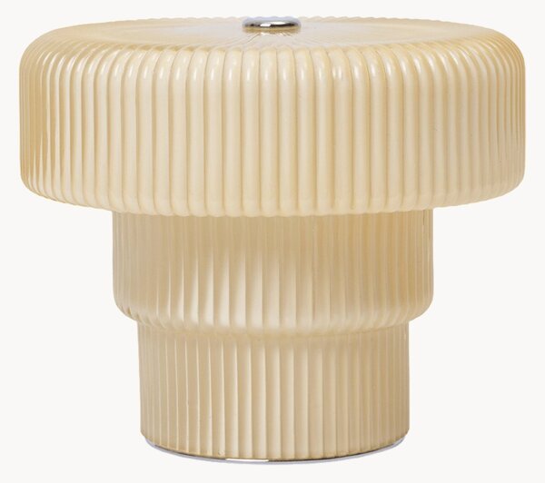 Lampada da tavolo portatile a LED in vetro soffiato Ripple, dimmerabile