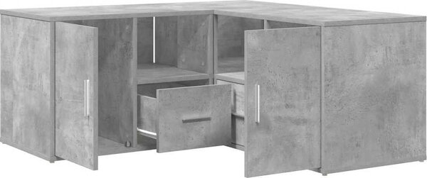 VidaXL Scaffale angolare in cemento grigio 160x40x45 cm Materiale a base di legno