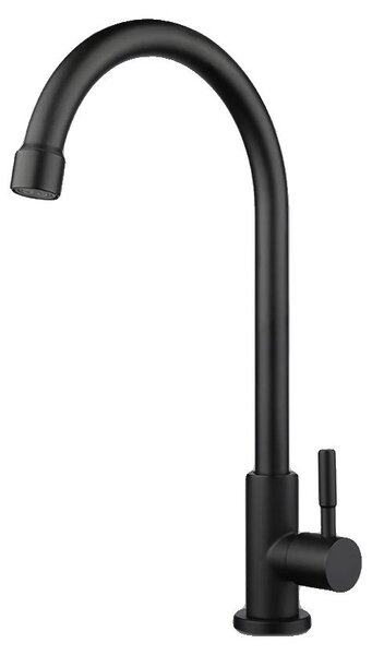 Rubinetto da cucina, orientabile a 360°, struttura in acciaio inossidabile, nero, G3/8
