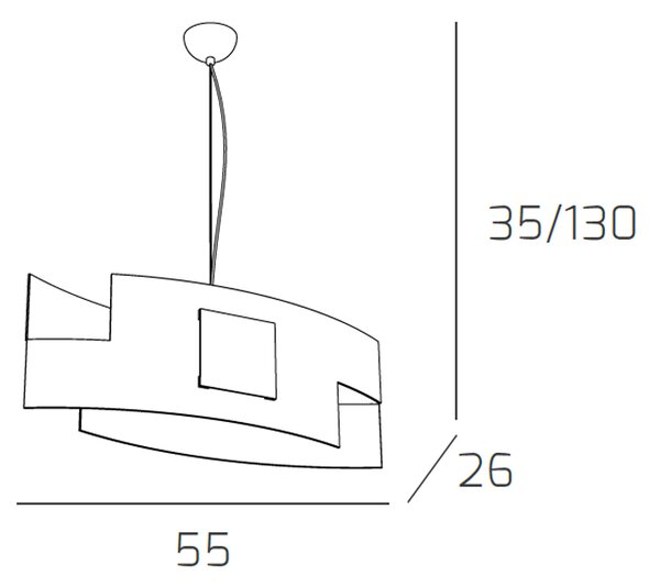 Sospensione Moderna Tetris Color Metallo Cromo Vetro Bianco 1 Luce E27
