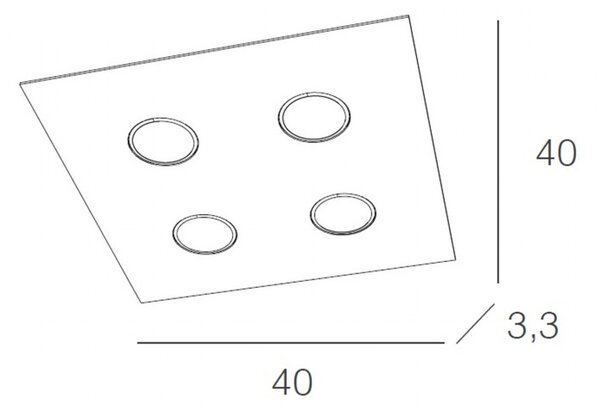 Plafoniera Moderna Area Metallo Bianco Metallo 4 Luci Gx53