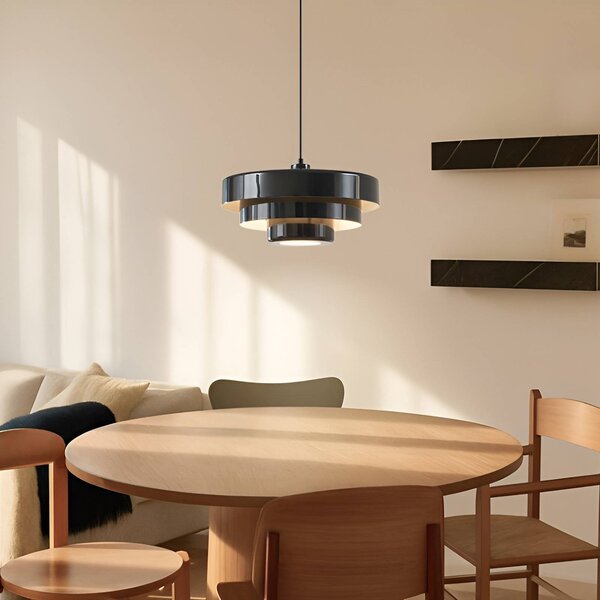Lampada a sospensione Tivra Lindby, dimmerabile, Nero, Soggiorno / Sala da pranzo, Metallo, Vintage, Lampada a sospensione