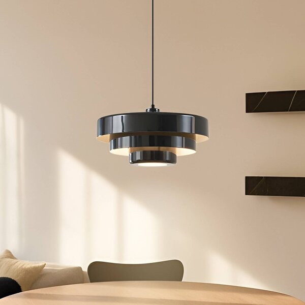 Lampada a sospensione Tivra Lindby, dimmerabile, Nero, Soggiorno / Sala da pranzo, Metallo, Vintage, Lampada a sospensione