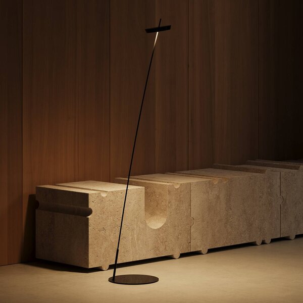Sigor Lampada da terra a LED Mahina, dimmerabile, Nero, Soggiorno / Sala da pranzo, Alluminio, Moderno, Lampada LED da terra