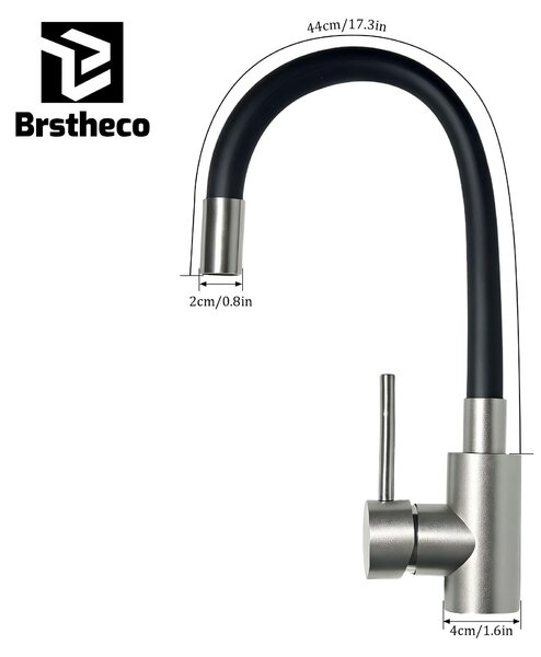 Rubinetto da cucina, orientabile a 360°, con doccetta estraibile, colore Nero Eterno, G3/8