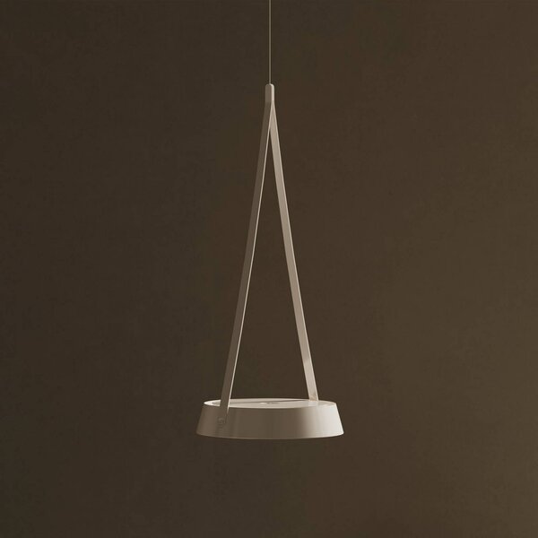 Sigor Lampada LED a sospensione Mahina, bianca, Ø 17 cm, metallo, CCT dimmerabile, Bianco / Opale, Soggiorno / Sala da pranzo, Alluminio, Moderno
