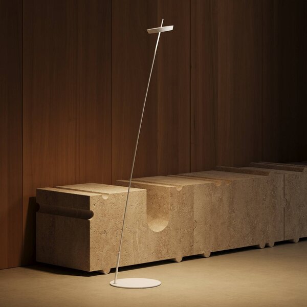 Sigor Lampada da terra a LED Mahina, dimmerabile, Bianco / Opale, Soggiorno / Sala da pranzo, Alluminio, Moderno, Lampada LED da terra