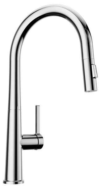 Rubinetto da cucina, doccetta estraibile, bocca orientabile a 360°, cromato, G3/8