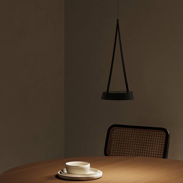 Sigor Lampada LED a sospensione Mahina, nero, Ø 17 cm, metallo, CCT dimmerabile, Nero, Soggiorno / Sala da pranzo, Alluminio, Moderno