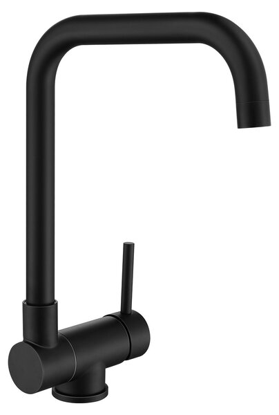 Rubinetto da cucina, bocca pieghevole, orientabile a 360 gradi, nero, G3/8