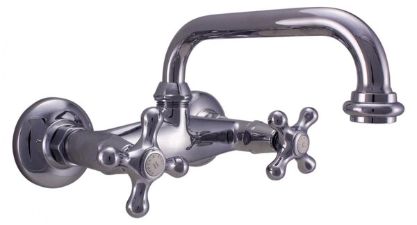 PB Rubinetto da cucina in stile retrò V2723, montaggio a parete, cromato