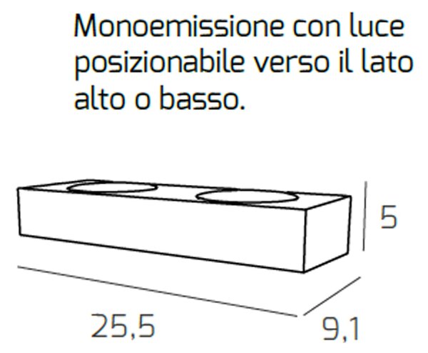 Applique Moderna Plate Metallo Grigio Antracite 2 Luci Gx53
