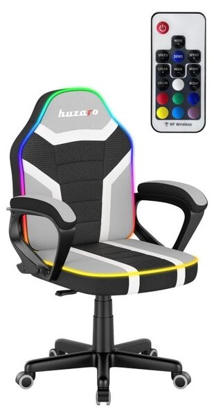 Sedia da gioco per bambini Huzaro Ranger 1.0 RGB Pixel con illuminazione a LED, tessuto traspirante, regolabile in altezza, 80-150 cm