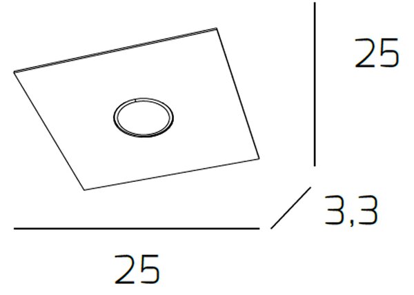 Plafoniera Moderna Plate Metallo Grigio 1 Luce Gx53